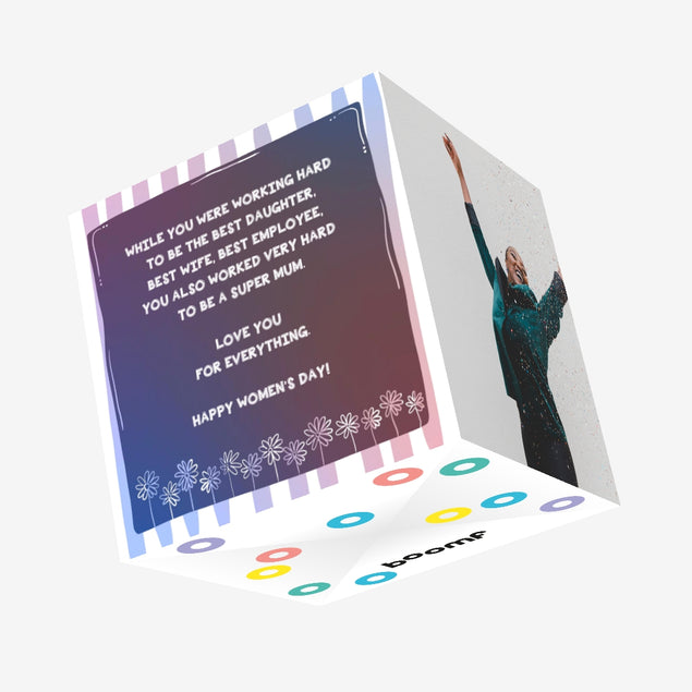 Love You For Everything Mum Happy Women's Day Confetti-exploding Greetings Card