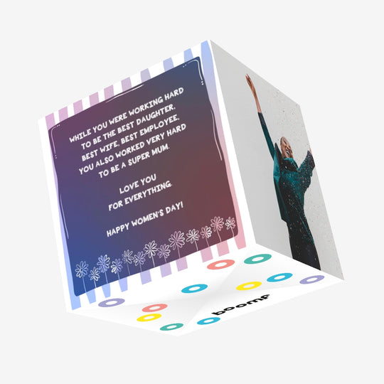 Love You For Everything Mum Happy Women's Day Confetti-exploding Greetings Card