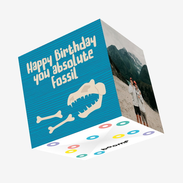 Happy Birthday You Absolute Fossil Confetti-exploding Greetings Card