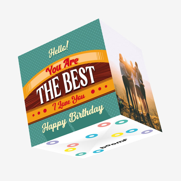 Vintage Poster Happy Birthday The Best Confetti-exploding Greetings Card