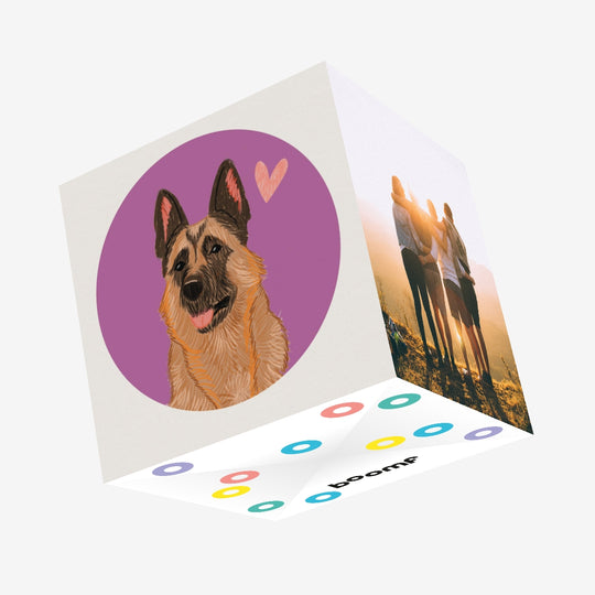 German Shepherd Confetti-exploding Greetings Card
