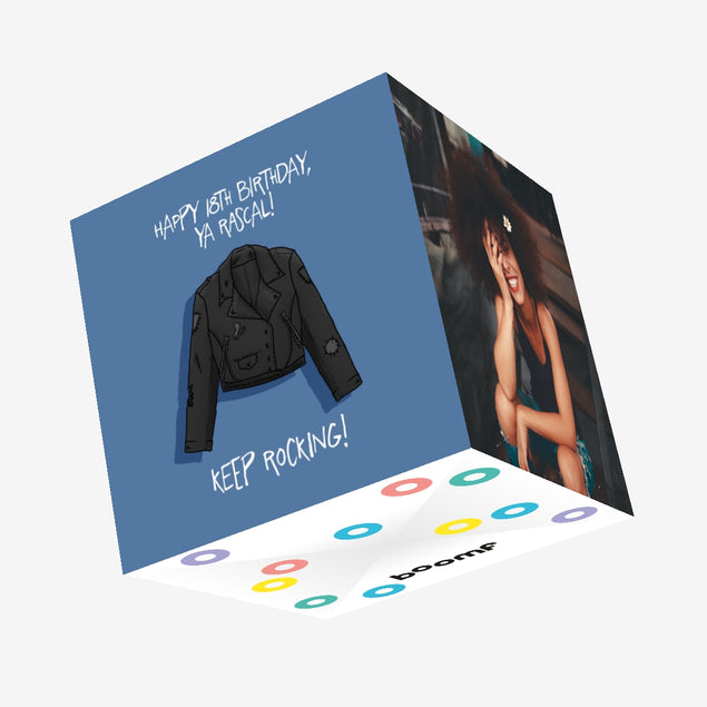 Happy 18th Birthday Son Keep Rocking Confetti-exploding Greetings Card