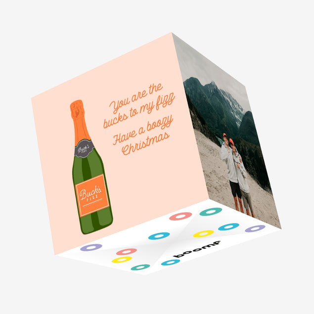 Bucks To My Fizz Christmas Confetti-exploding Greetings Card