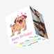 Pink Cute Pug Happy Birthday Confetti-exploding Greetings Card