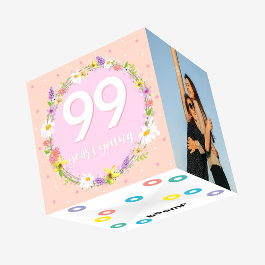 99 Years Young Confetti-exploding Greetings Card