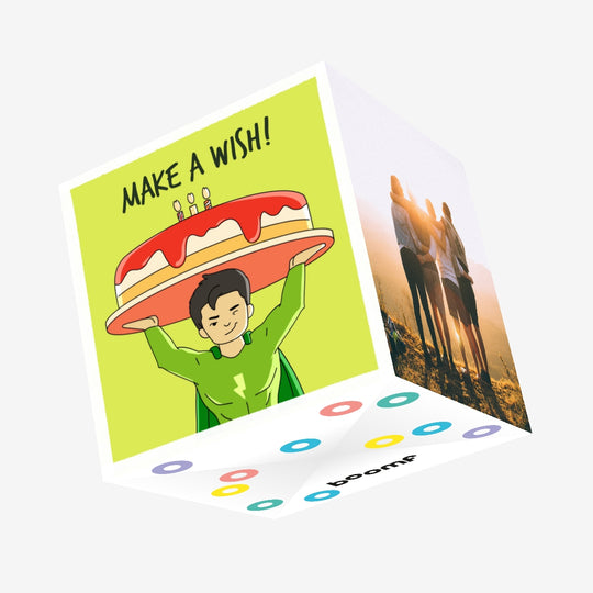 Happy Birthday Make A Wish Superhero Confetti-exploding Greetings Card