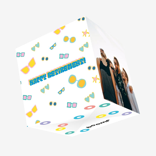 Happy Retirement Hippie Sunglasses Confetti-exploding Greetings Card