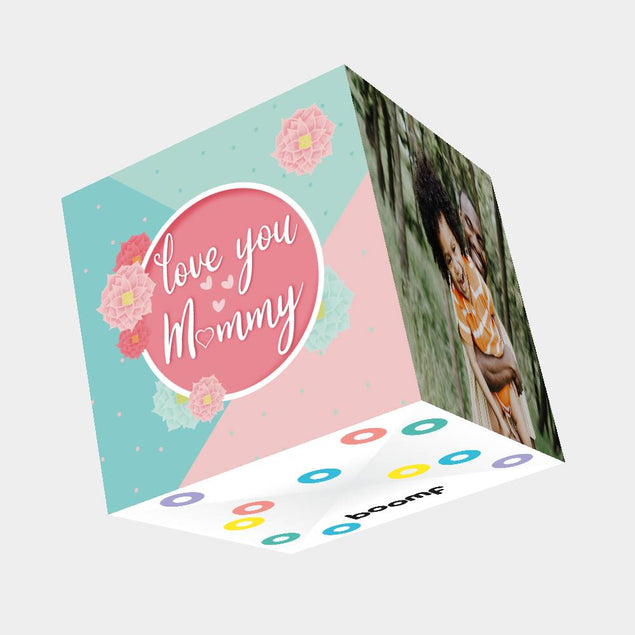 Love You Mummy Bomb 3D Cube Card