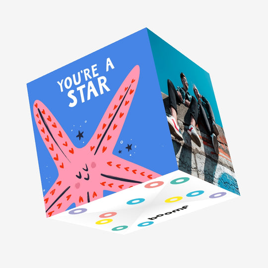 Smiling Starfish You’re A Star Confetti-exploding Greetings Card