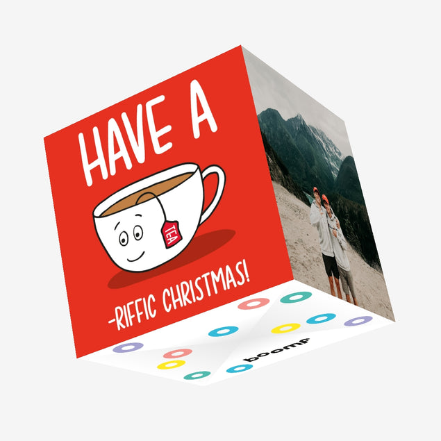 Tea-riffic Christmas Confetti-exploding Greetings Card