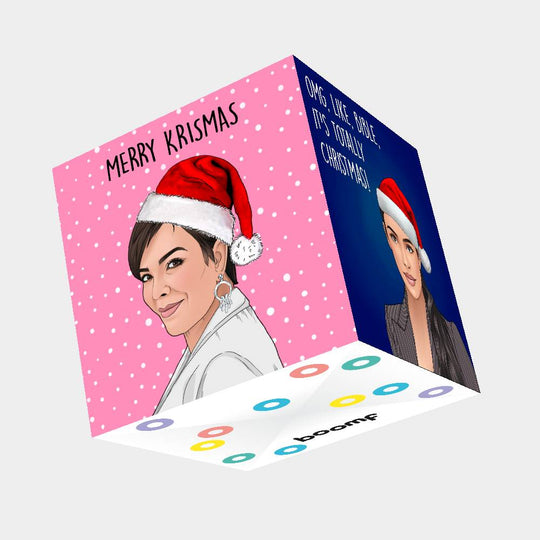 Kardashian Christmas Card 3D Cube Card
