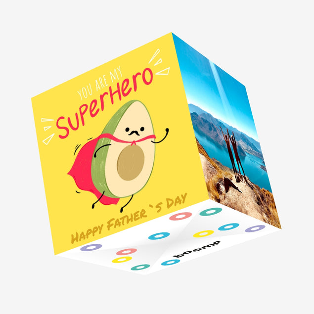 Dad Superhero Avocado Confetti-exploding Greetings Card