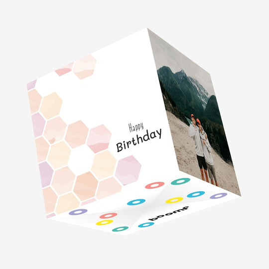 Honeycomb Birthday Confetti-exploding Greetings Card