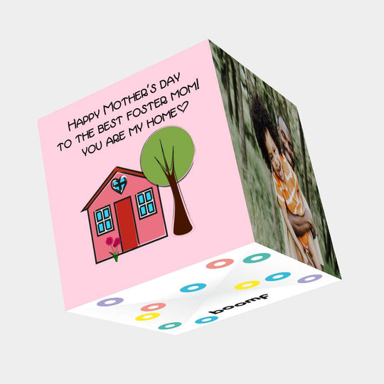 To The Best Foster Mom! Bomb 3D Cube Card