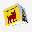 Bulldog On A Yellow Background Happy Birthday Confetti-exploding Greetings Card