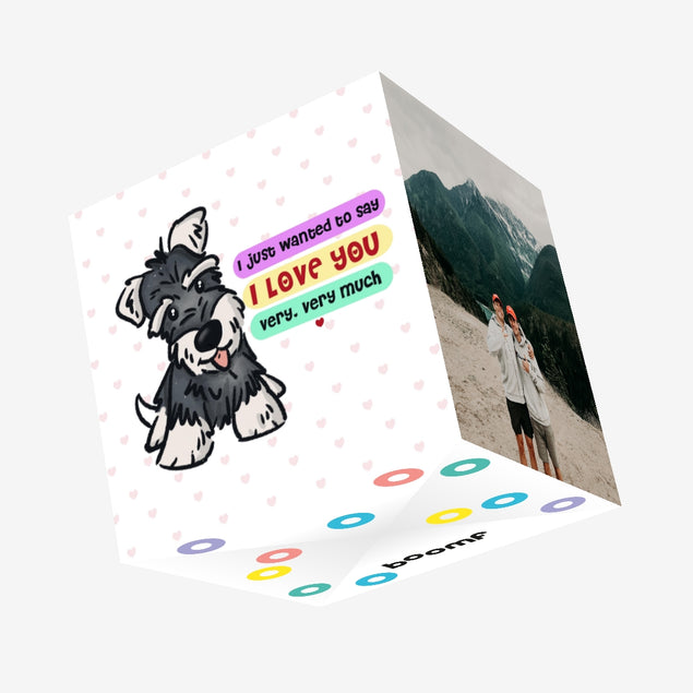 I Just Wanted To Say I Love You Cute Schnauzer Valentine's Day Confetti-exploding Greetings Card