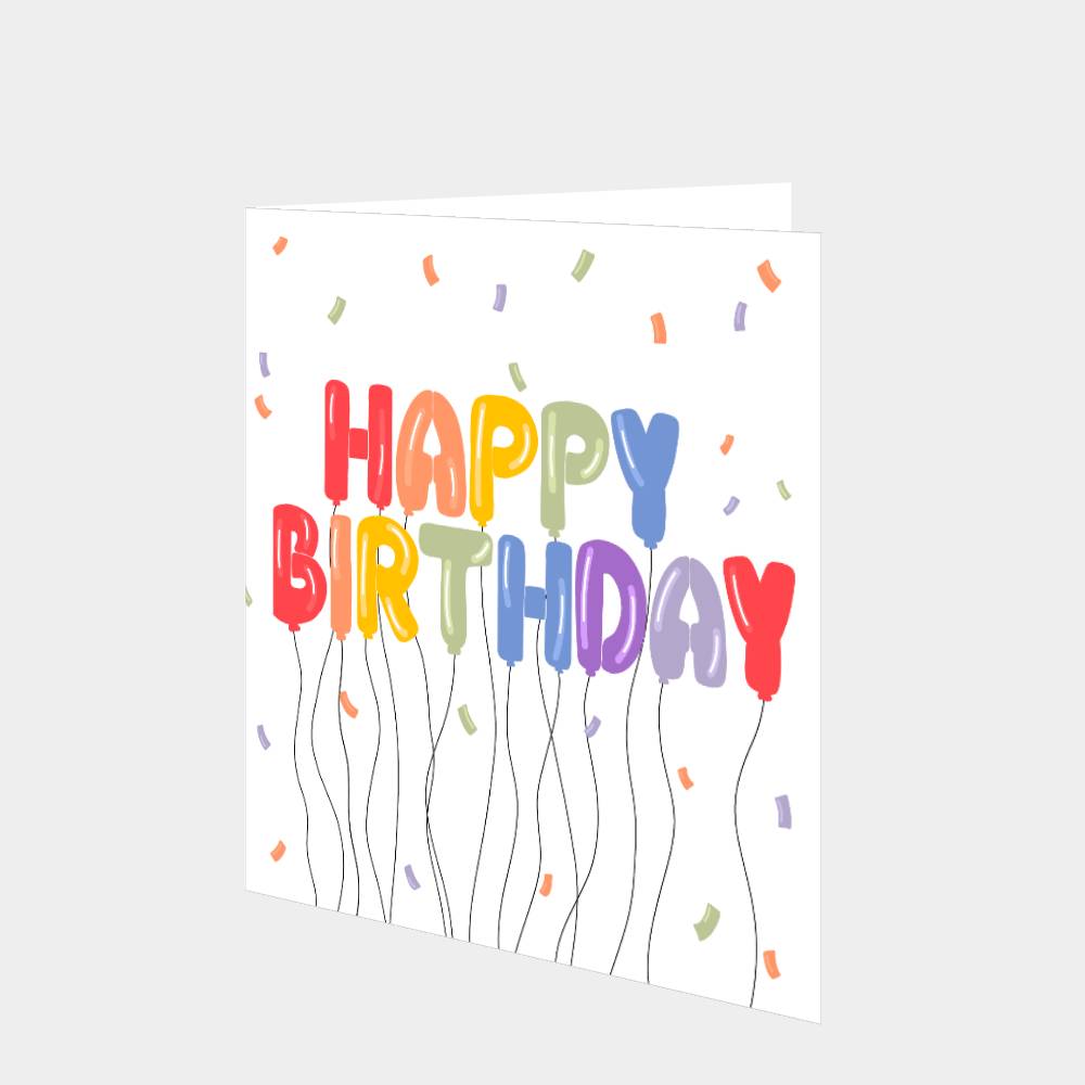 Happy Birthday Balloons Card – Boomf