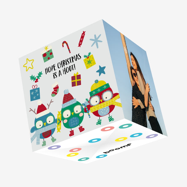Hope Christmas Is A Hoot Owl Christmas Confetti-exploding Greetings Card