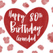 Grandad Big Red Heart 80th Birthday Card