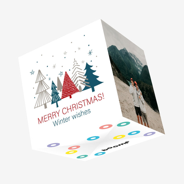 Merry Christmas Winter Woodland Confetti-exploding Greetings Card
