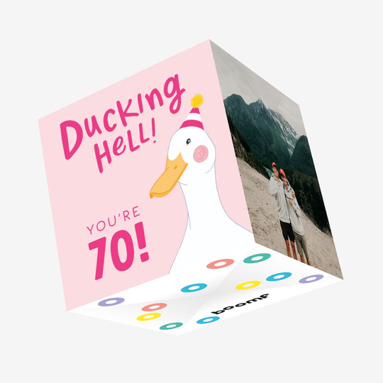 Ducking Hell You're 70 Pink Birthday Confetti-exploding Greetings Card