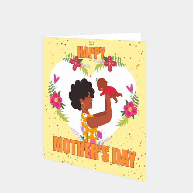 Happy First Mother's Day - Yellow Card