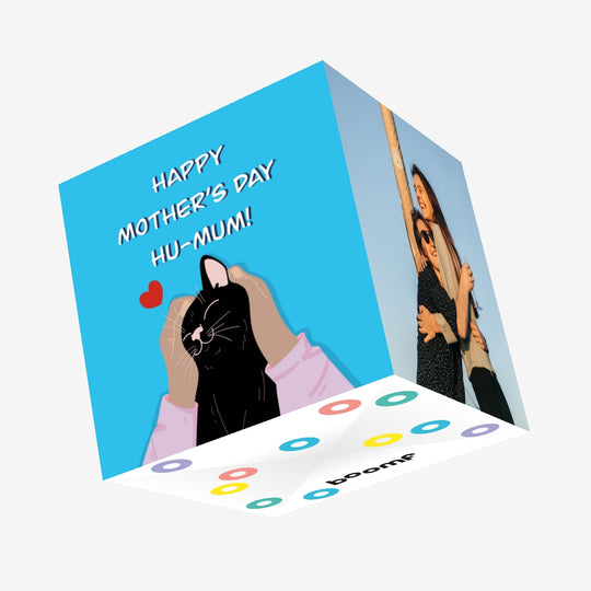Happy Mother's Day Hu-Mum Lovely Cat Confetti-exploding Greetings Card