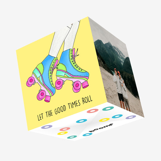 Roller Skates Confetti-exploding Greetings Card