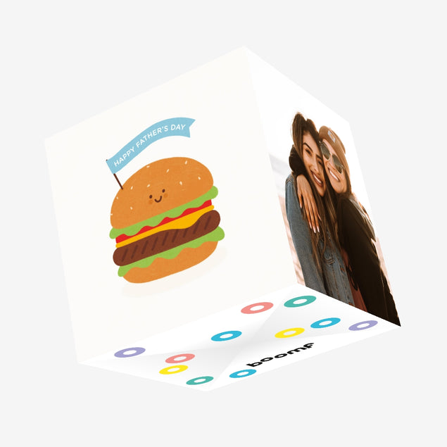 Cute Burger Father's Day Confetti-exploding Greetings Card