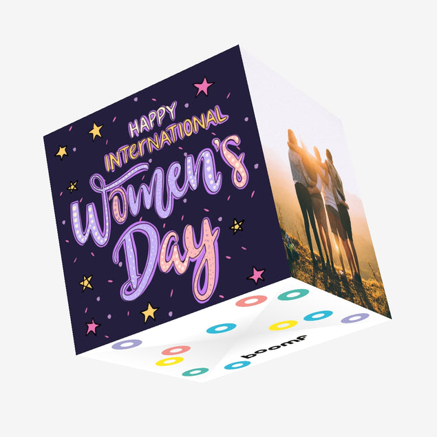 Stars Happy International Women's Day Confetti-exploding Greetings Card