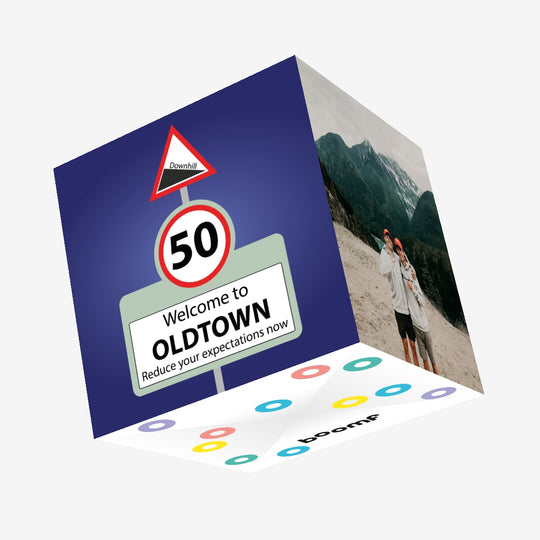 Welcome To Oldtown 50 Confetti-exploding Greetings Card