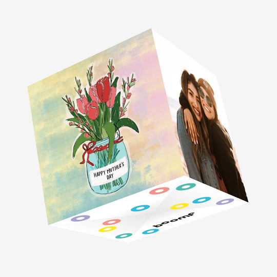 Happy Mother's Day Beautiful Tulips Confetti-exploding Greetings Card
