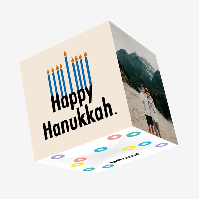 Happy Hanukkah Candles Confetti-exploding Greetings Card