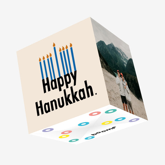 Happy Hanukkah Candles Confetti-exploding Greetings Card