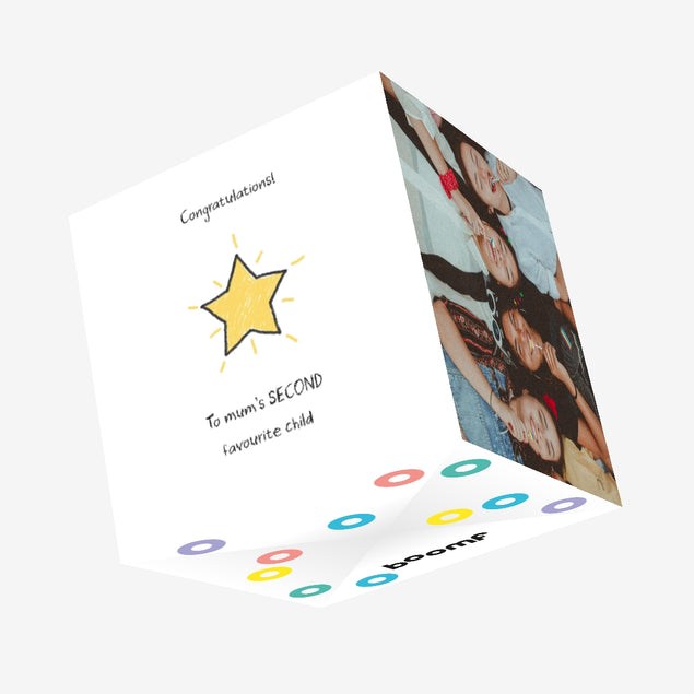 Congatulations Mum's Second Fav Child Star Confetti-exploding Greetings Card