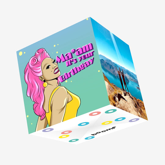 Happy Birthday Maam Confetti-exploding Greetings Card