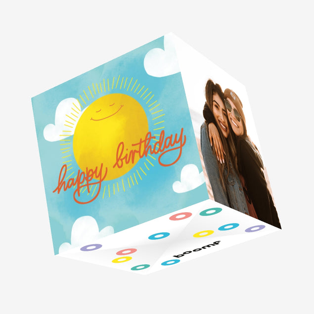 Sun In The Sky Happy Birthday Confetti-exploding Greetings Card