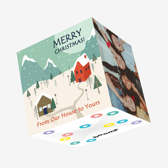 From Our House To Yours Merry Christmas Confetti-exploding Greetings Card