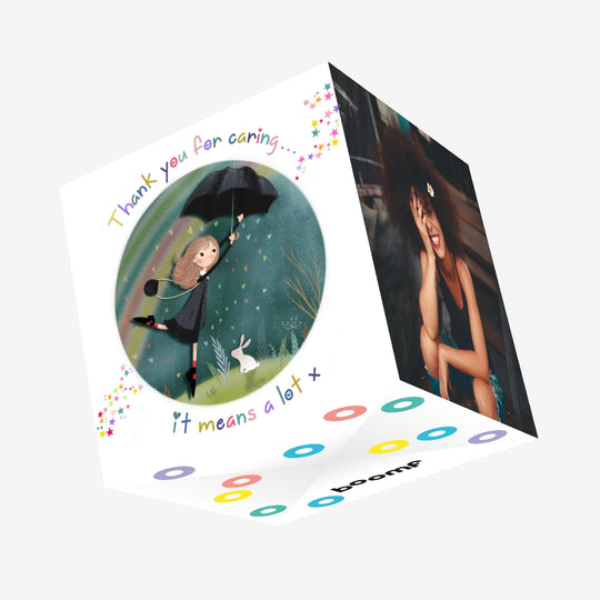 Thank You For Caring? It Means A Lot Confetti-exploding Greetings Card