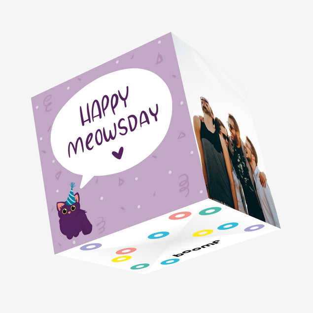 Happy Meowsday Confetti-exploding Greetings Card