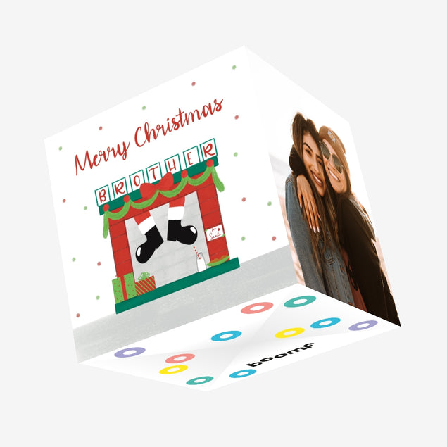 Merry Christmas Brother Confetti-exploding Greetings Card