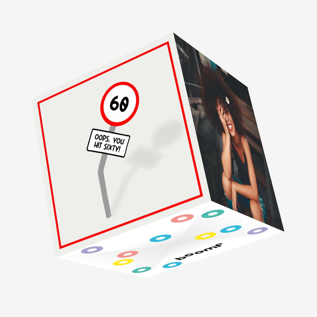 Oops You Hit Sixty Road Sign 60th Birthday Confetti-exploding Greeting ...