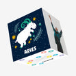 Aries Ram Star Sign Birthday Confetti-exploding Greetings Card