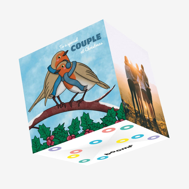 Christmas Robins Special Couple Male Confetti-exploding Greetings Card