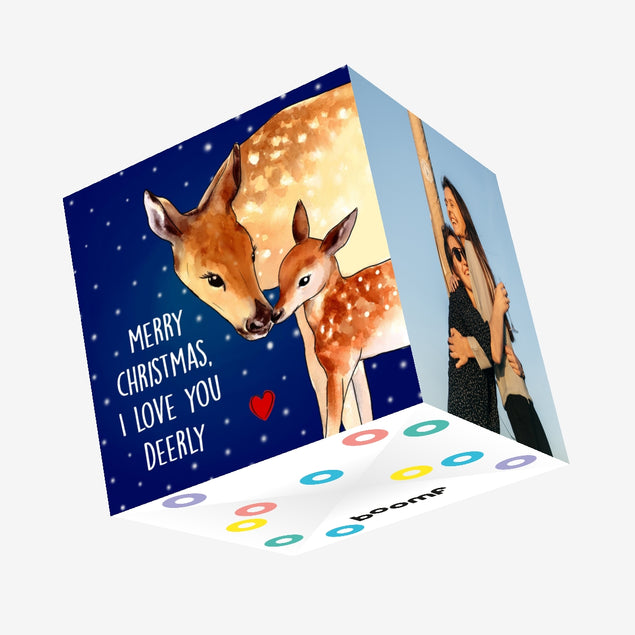 I Love You Deerly Christmas Confetti-exploding Greetings Card
