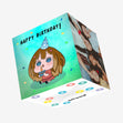 Happy Birthday Cute Anime Girl With A Small Cake Confetti-exploding Greetings Card