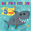 5th Birthday Cute Shark Five Today  - 1