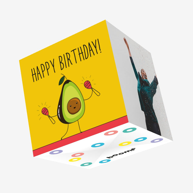Mexican Avocado Birthday Confetti-exploding Greetings Card