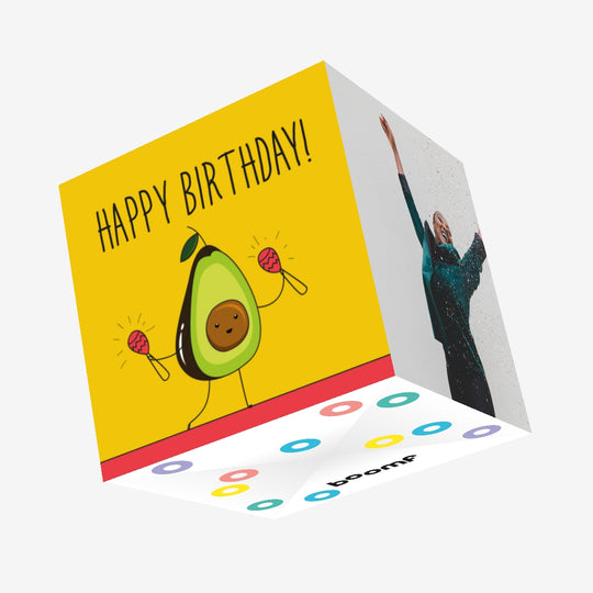 Mexican Avocado Birthday Confetti-exploding Greetings Card