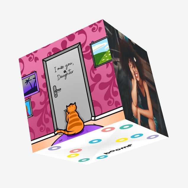 Ginger Cat I Miss You Daughter Confetti-exploding Greetings Card